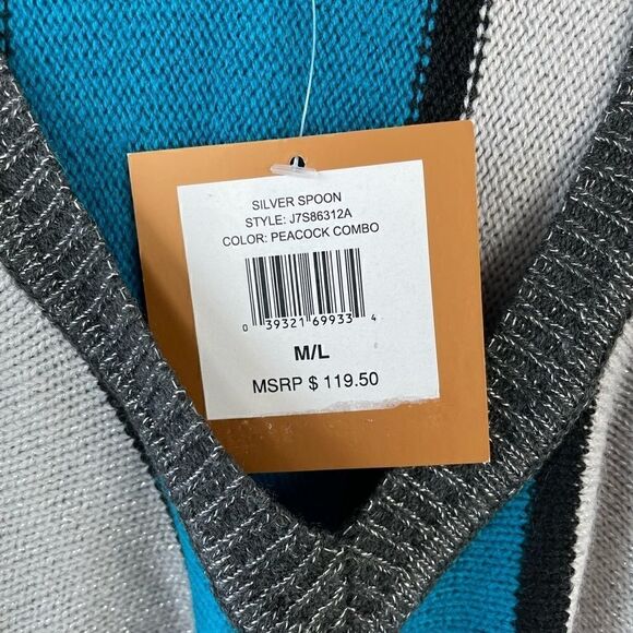 NWT Ellen Tracy Poncho Style Sweater Top Size M/L - Picture 7 of 8